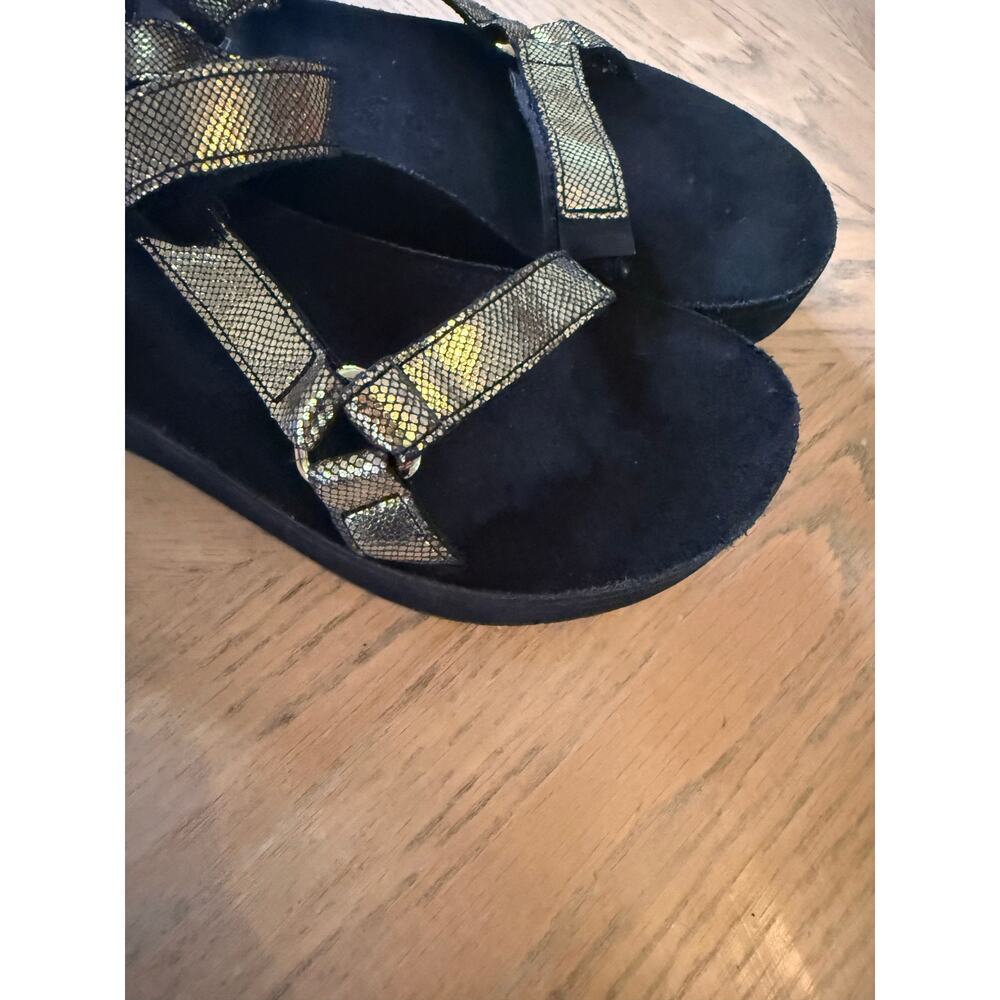 Teva Shiny Gold Strap Sandals - Picture 4 of 11